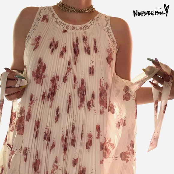 Free People Gardenia Combo Tent Pleated Lace Dress - Picture 3 of 8